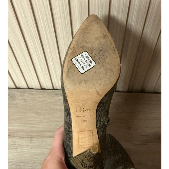 Christian Dior Lizard Embossed Leather Ankle Boots EU 39 / US 9 - Picture 10 of 11